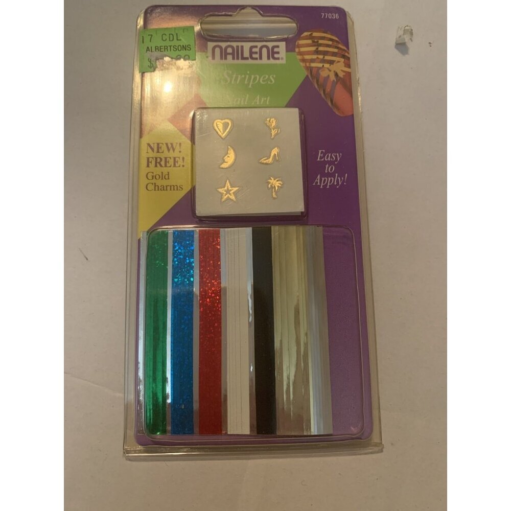 Nailene Nail Art Gold stick on decals for fingers & toes nails Vintage New creat